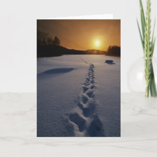 Footprints In the Snow blank note card