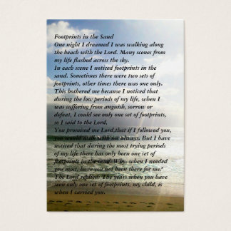 Footprints Memorial Prayer Card