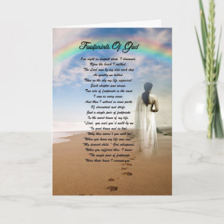 Footprints Of God Greeting Holiday Card