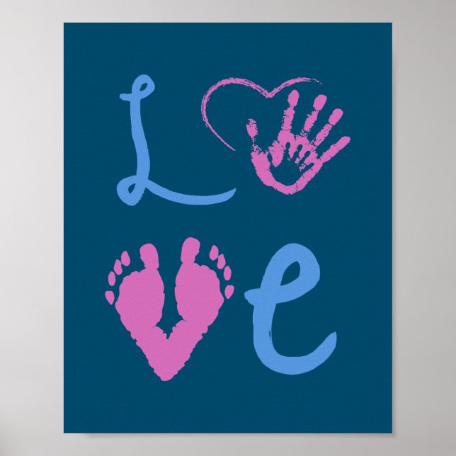 Footprints of Hands and Feet of Father and Son Poster (Front)