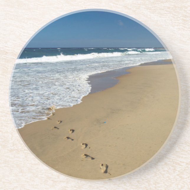 Footprints On Beach, Mabibi, Thongaland Coaster (Front)