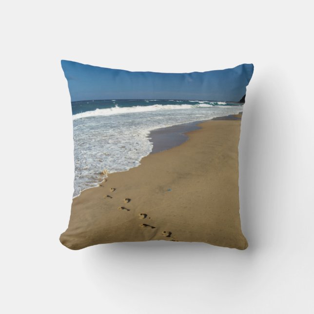 Footprints On Beach, Mabibi, Thongaland Cushion (Front)