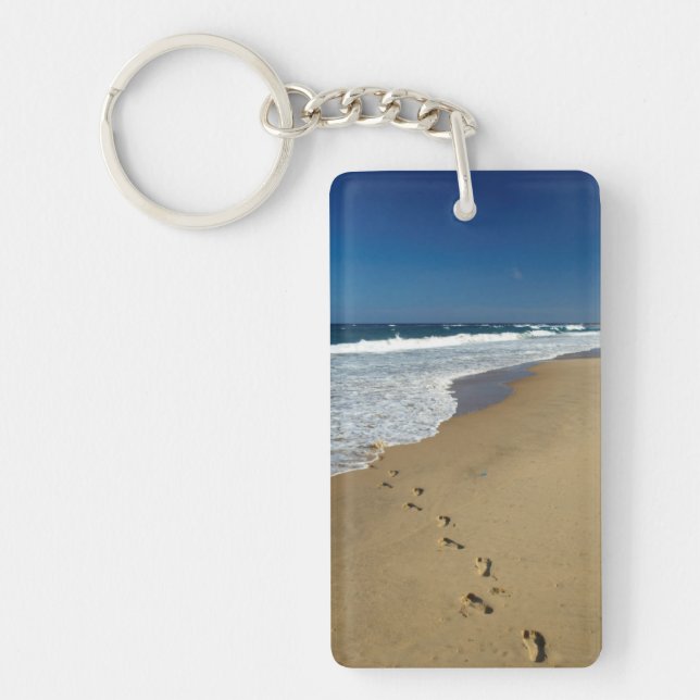 Footprints On Beach, Mabibi, Thongaland Key Ring (Front)