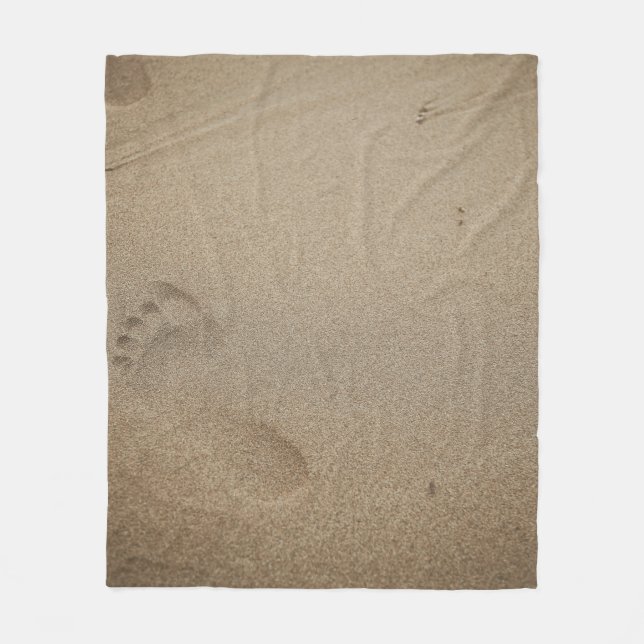 Footprints on sand fleece blanket (Front)