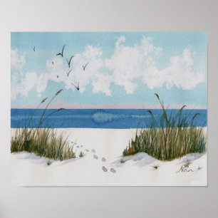 Footprints on the Beach Print