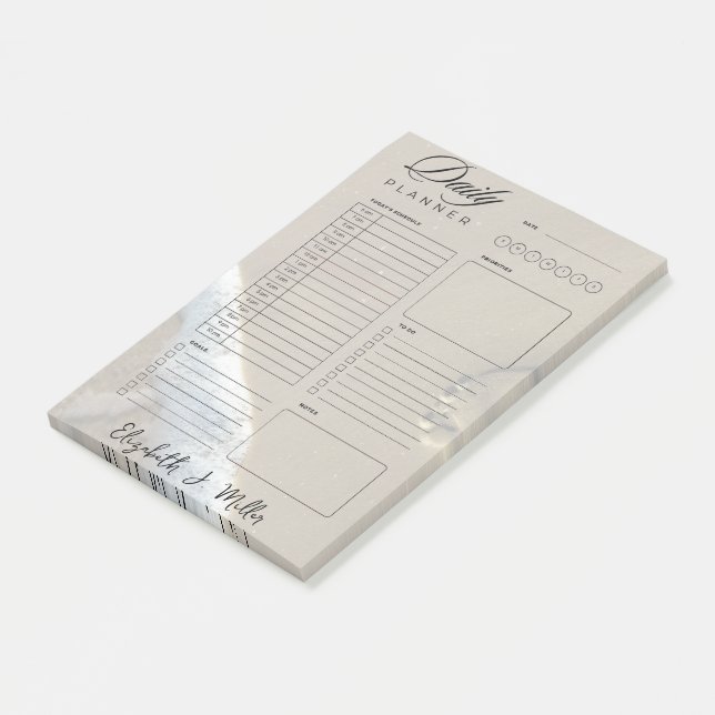 Footprints personalised daily planner sheets post-it notes (Angled)