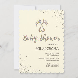Footsteps baby shower invitation