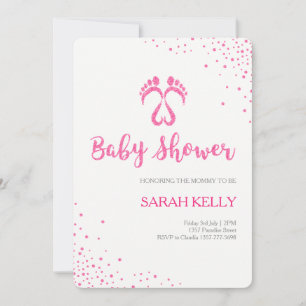 Footsteps baby shower invitation for girls