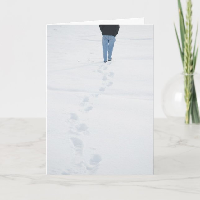 Footsteps in New Snow Winter Card (Front)