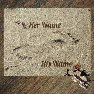Footsteps Kiss in the Sand Jigsaw Puzzle