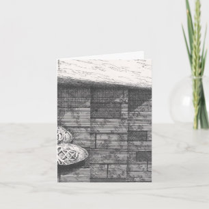 Footsteps Pen and Ink Drawing Designed w/Verse Note Card