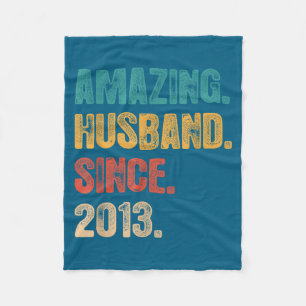 For 12th Wedding Anniversary Him Husband Fleece Blanket