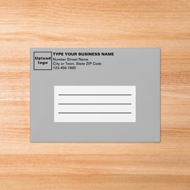 For A7 Card Size Grey Business Envelope (Your business name, logo, address and phone number on gray envelope for A7 size card.)