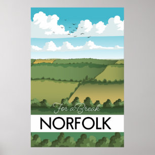 For a break Norfolk travel poster
