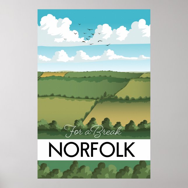 For a break Norfolk travel poster (Front)