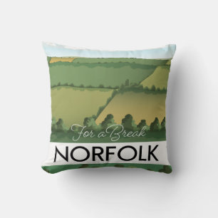 For a break Norfolk travel poster Postcard Cushion