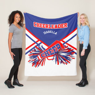 For a Cheerleader 📣 - Blue, White & Red 2 Fleece Blanket