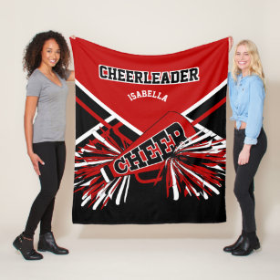 For a Cheerleader 📣- Red, Black & White 2 Fleece Blanket