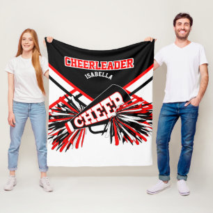 For a Cheerleader 📣 - Red, White & Black Fleece Blanket