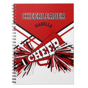 For a Cheerleader - Red, White & Black Notebook