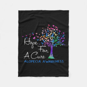 For A Cure Alopecia Awareness Tree Ribbon  Fleece Blanket