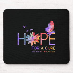 For A Cure Alzheimerheimer Awareness Flower  Mouse Pad