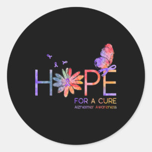 For A Cure Alzheimerheimer Awareness Gift  Classic Round Sticker