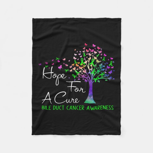 For A Cure Bile Duct Cancer Awareness Tree Ribbon  Fleece Blanket (Front)