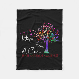 For A Cure Brain Aneurysm Awareness Tree Ribbon  Fleece Blanket