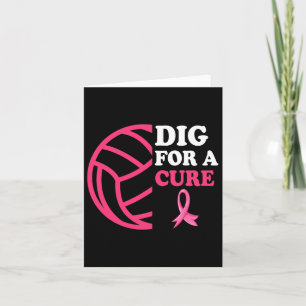 For A Cure Breast Cancer Awareness Volleyball Pink Card