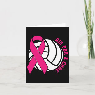 For A Cure Breast Cancer Awareness Volleyball Pink Card