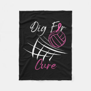 For A Cure Breast Cancer Awareness Volleyball Pink Fleece Blanket