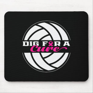 For A Cure Breast Cancer Awareness Volleyball Pink Mouse Pad