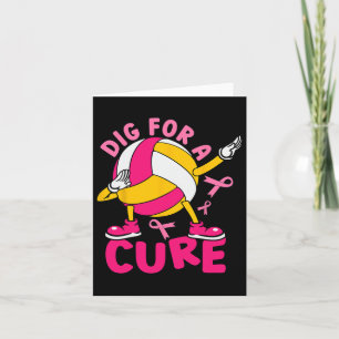 For A Cure Dabbing Pink Volleyball Breast Cancer S Card
