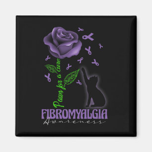 For A Cure Fibromyalgia Awareness Day Black Cat An Magnet