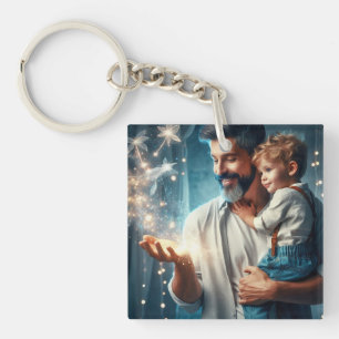 For a Dad Who Can Do Magic (2) Key Ring