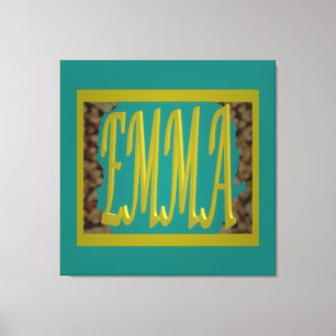 FOR A GIRL CALLED EMMA MARINE BLUE PEBBLES CANVAS PRINT