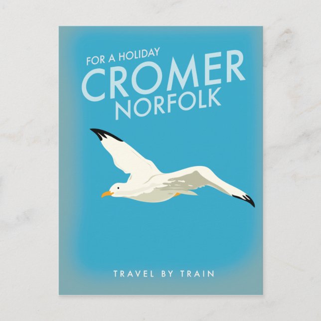 For a holiday Cromer Norfolk train travel poster. Postcard (Front)
