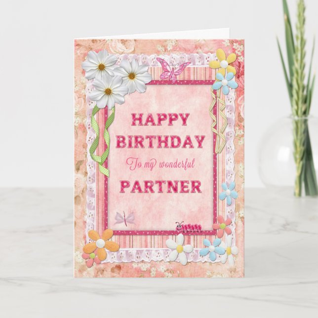 For a Partner, craft birthday card (Front)