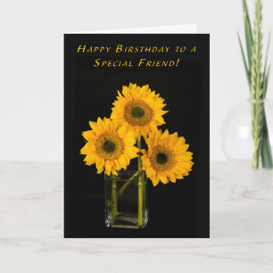 For a Special Friend Sunflower Birthday Card