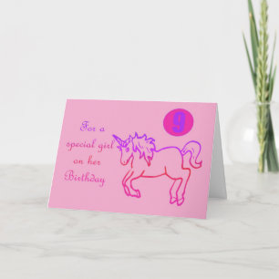 For a special girl on her Birthday Unicorn 9th Card