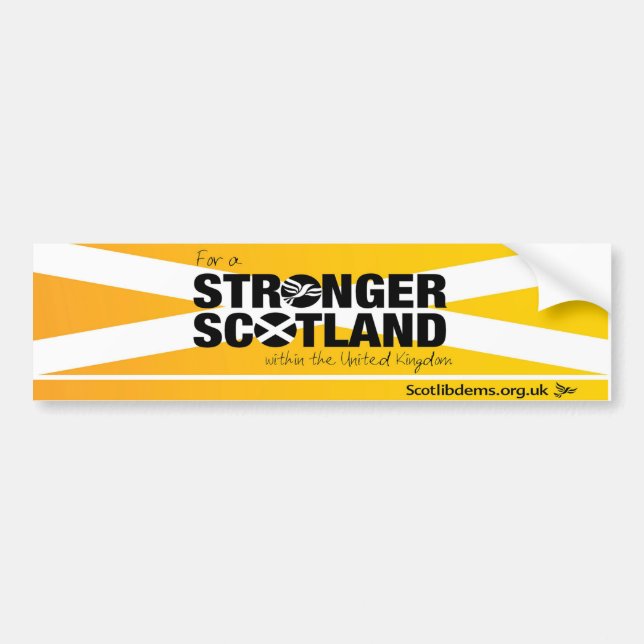 For a Stronger Scotland within the UK Lib Dems Bumper Sticker (Front)