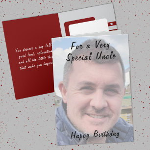 For a very special uncle photo burgundy birthday card