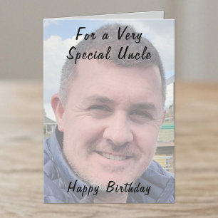 For a very special uncle photo burgundy birthday card