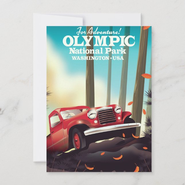 For Adventure! Olympic national park Washington. Invitation (Back)