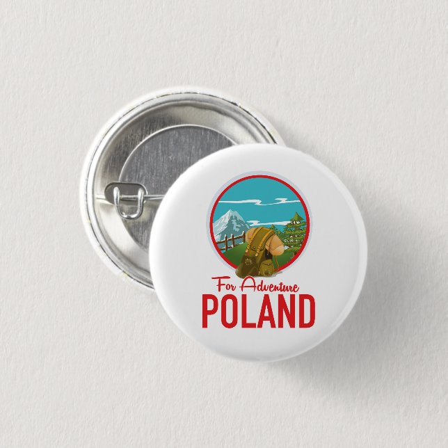 For Adventure Poland Travel logo 3 Cm Round Badge (Front & Back)
