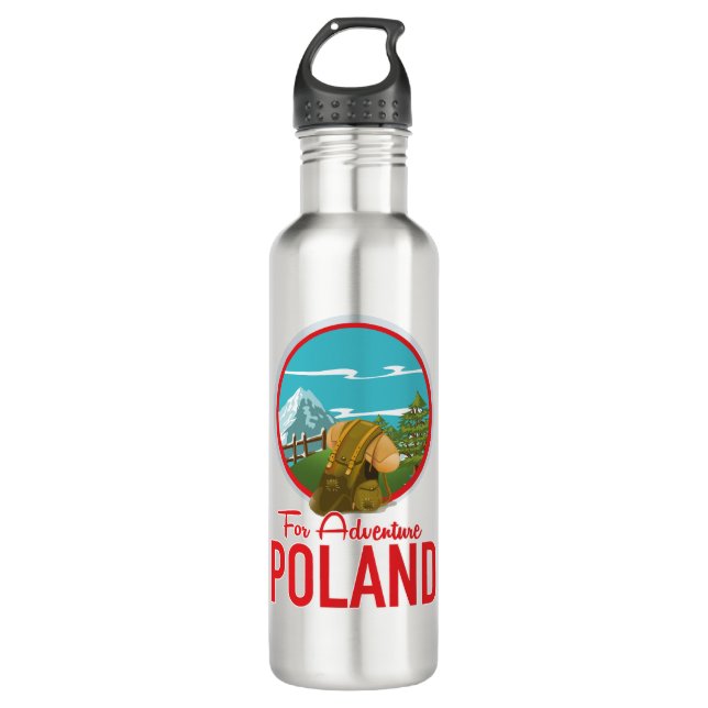 For Adventure Poland Travel logo 710 Ml Water Bottle (Front)