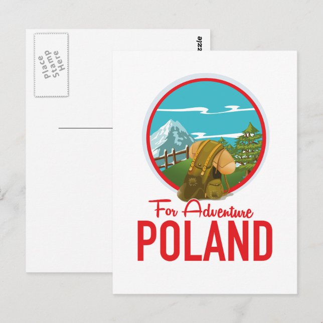 For Adventure Poland Travel logo Postcard (Front/Back)