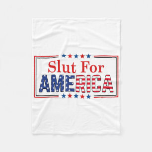 For America 4th Of July Fleece Blanket