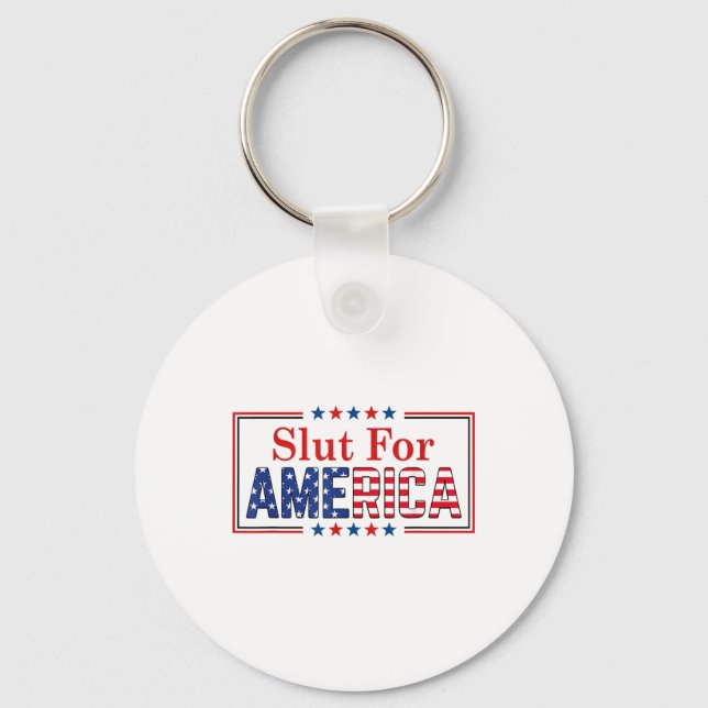 For America 4th Of July  Key Ring (Front)